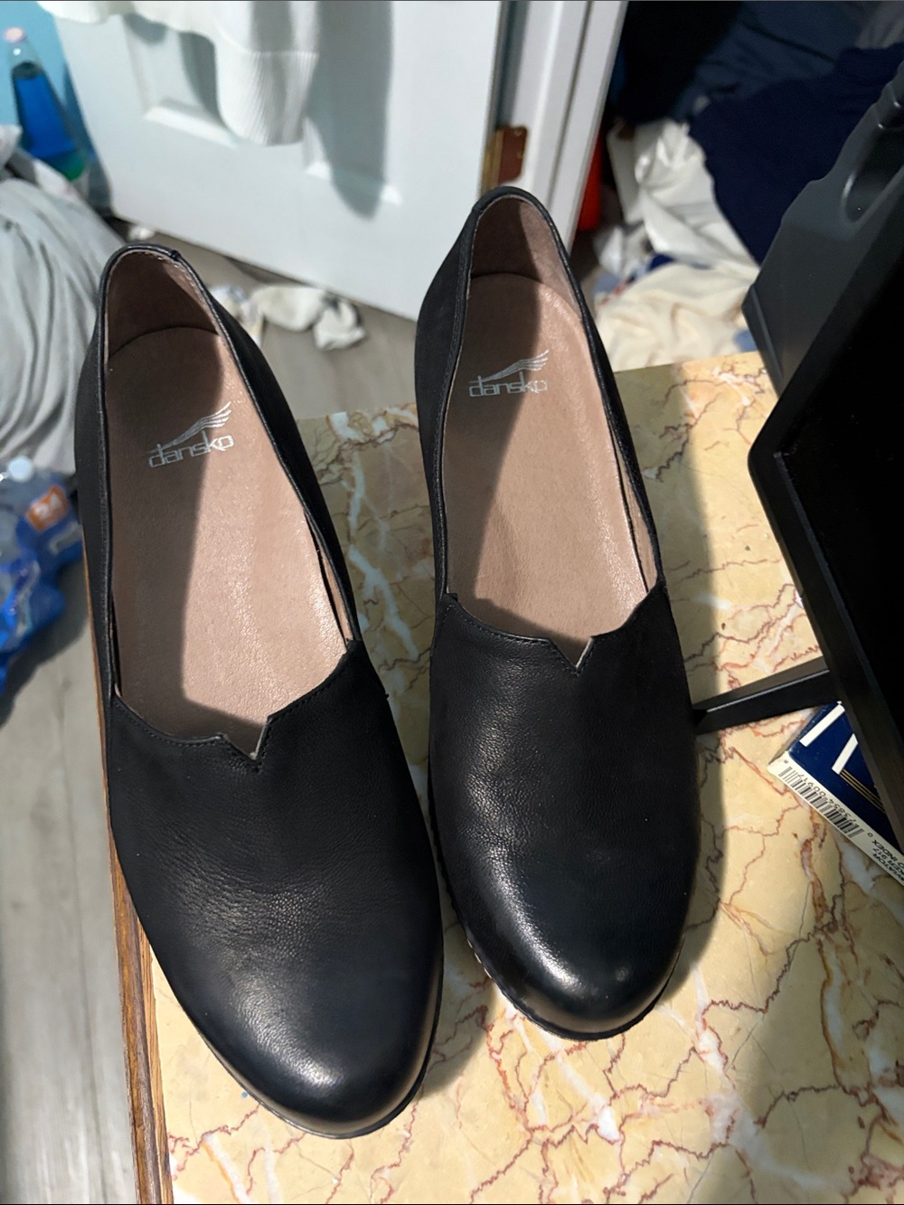Dansko Black Leather Slip-On